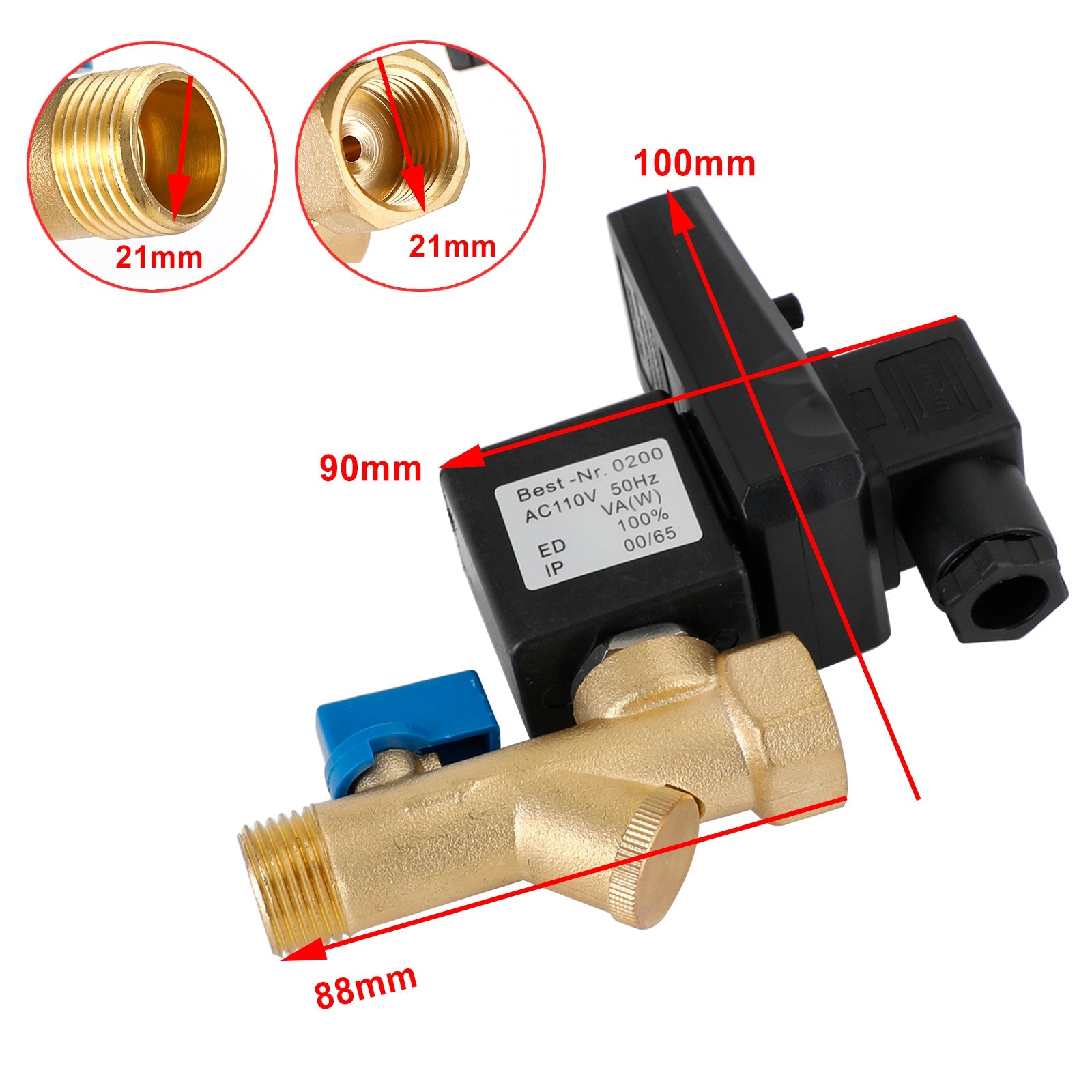 Válvula de drenaje automática de condensado de compresor de aire temporizado electrónico automático de 1/2"