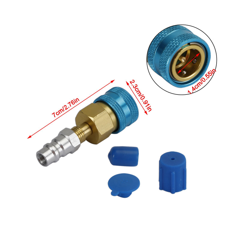 Acoplador rápido de lado bajo R1234YF a adaptador de manguera de carga de CA R134A