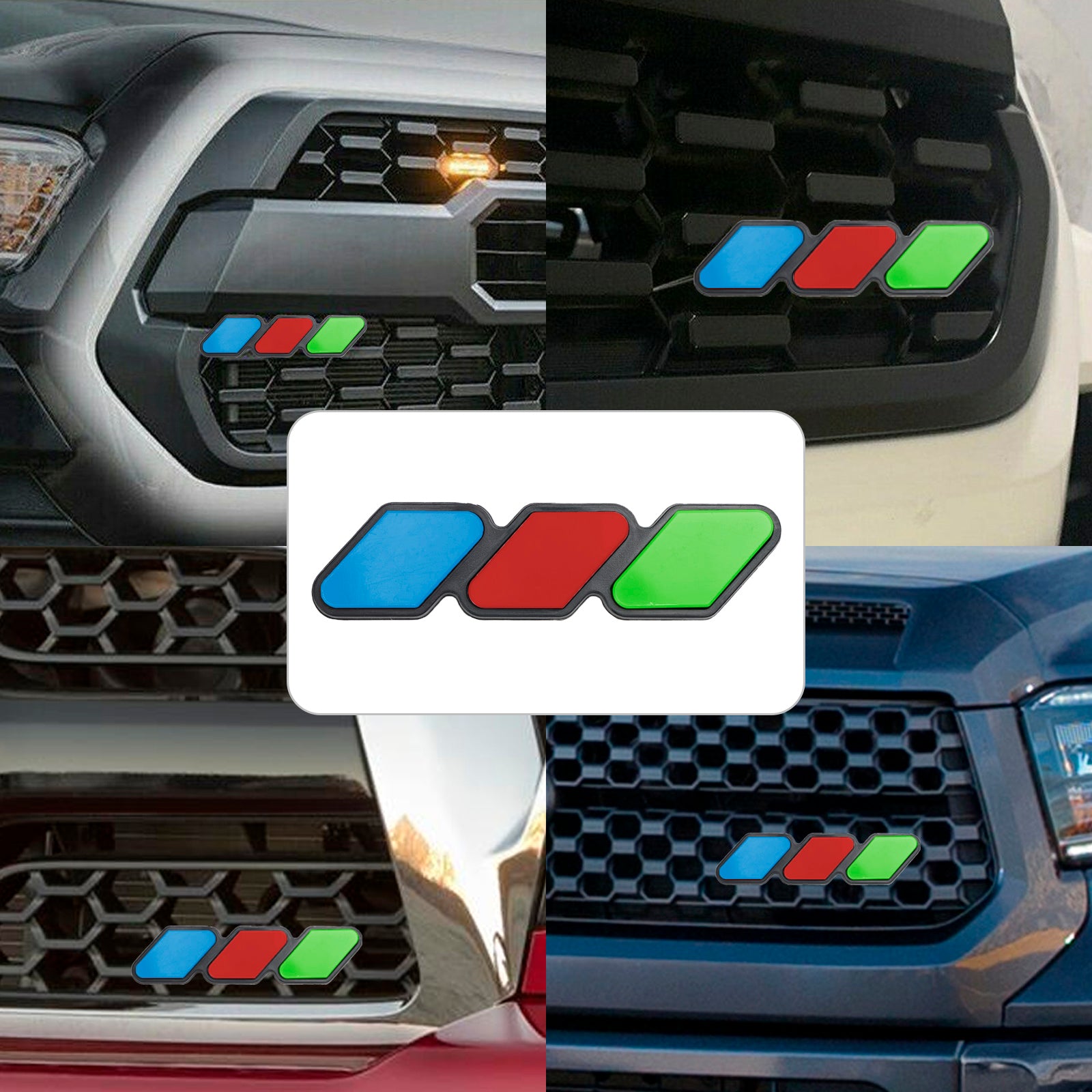 Emblema de rejilla tricolor, accesorios para coche, para Toyota Tacoma TRD Tundra RAV4