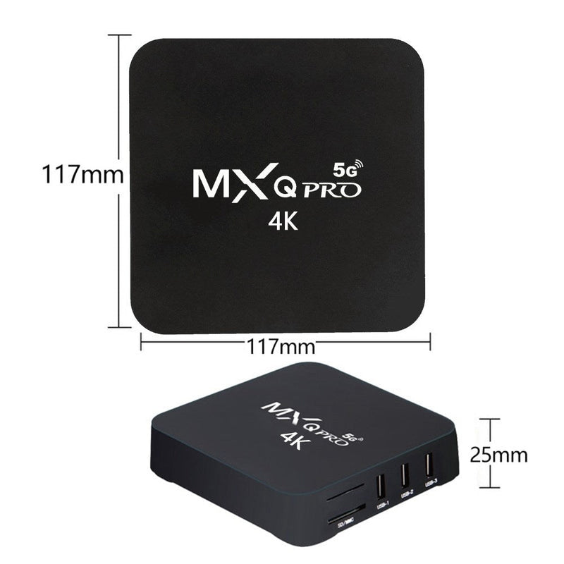 5G Wifi MXQ Pro 4K Ultra HD 64Bit Android Quad Core Caja de TV inteligente Ram 1GB ROM 8GB