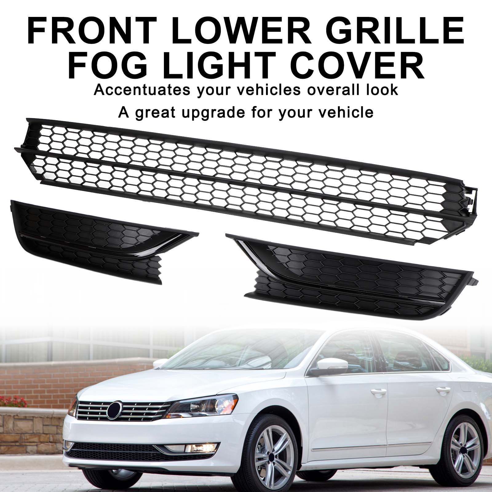 Volkswagen Passat 2012-2015 Front Bumper Lower Grille Grill Fog Light Cover