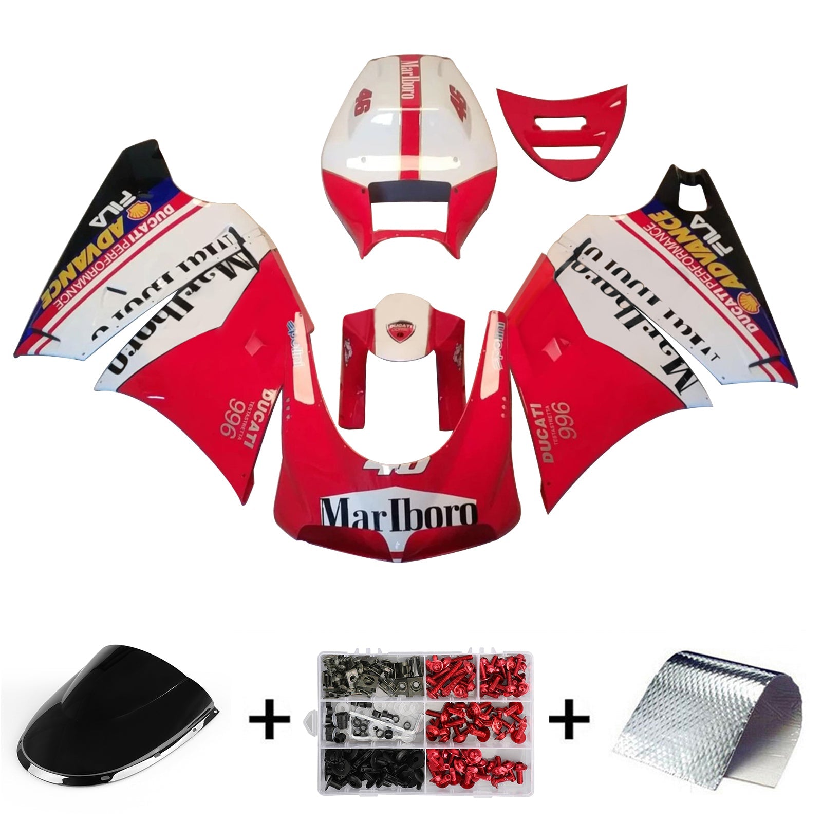 Amotopart Ducati 996 748 1996-2002 Kit Carenado Carrocería ABS