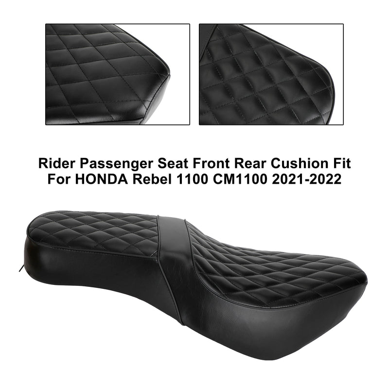 2021-2022 HONDA Rebel 1100 CM1100 Asiento de pasajero con cojín completo negro mate