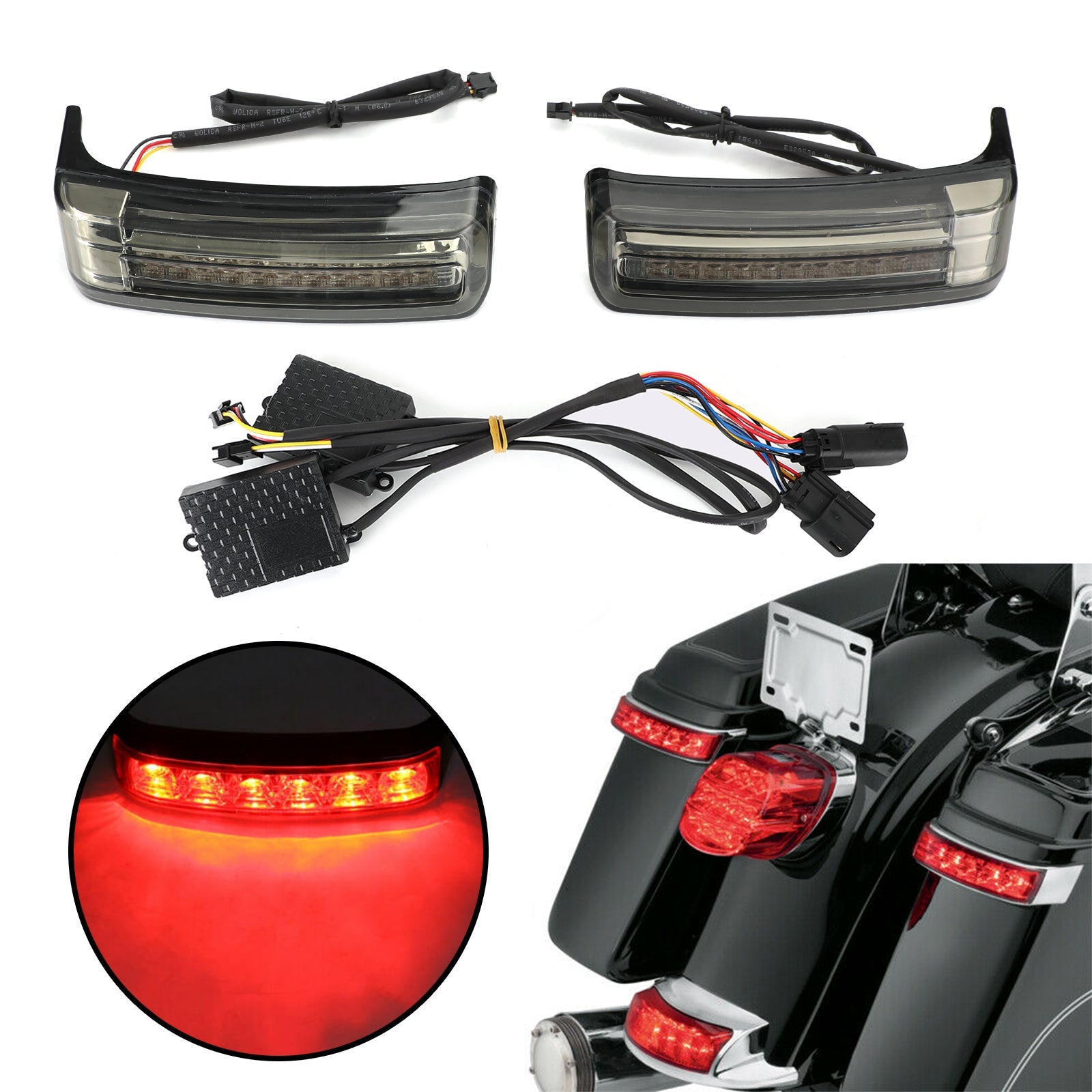 LED Saddlebag Saddle Bags Run Brake Turn Lamp Lights For Touring 2014-2021 Generic