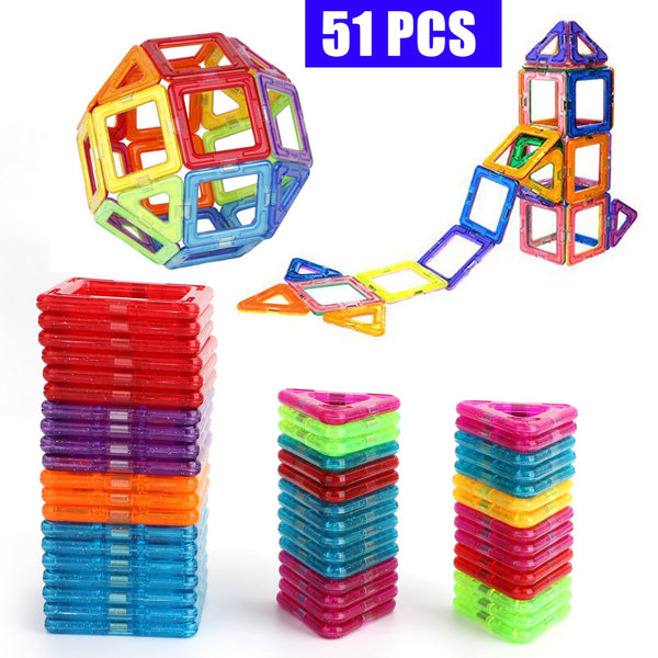 51 قطعة من مكعبات البناء المغناطيسية للأطفال ألعاب تعليمية