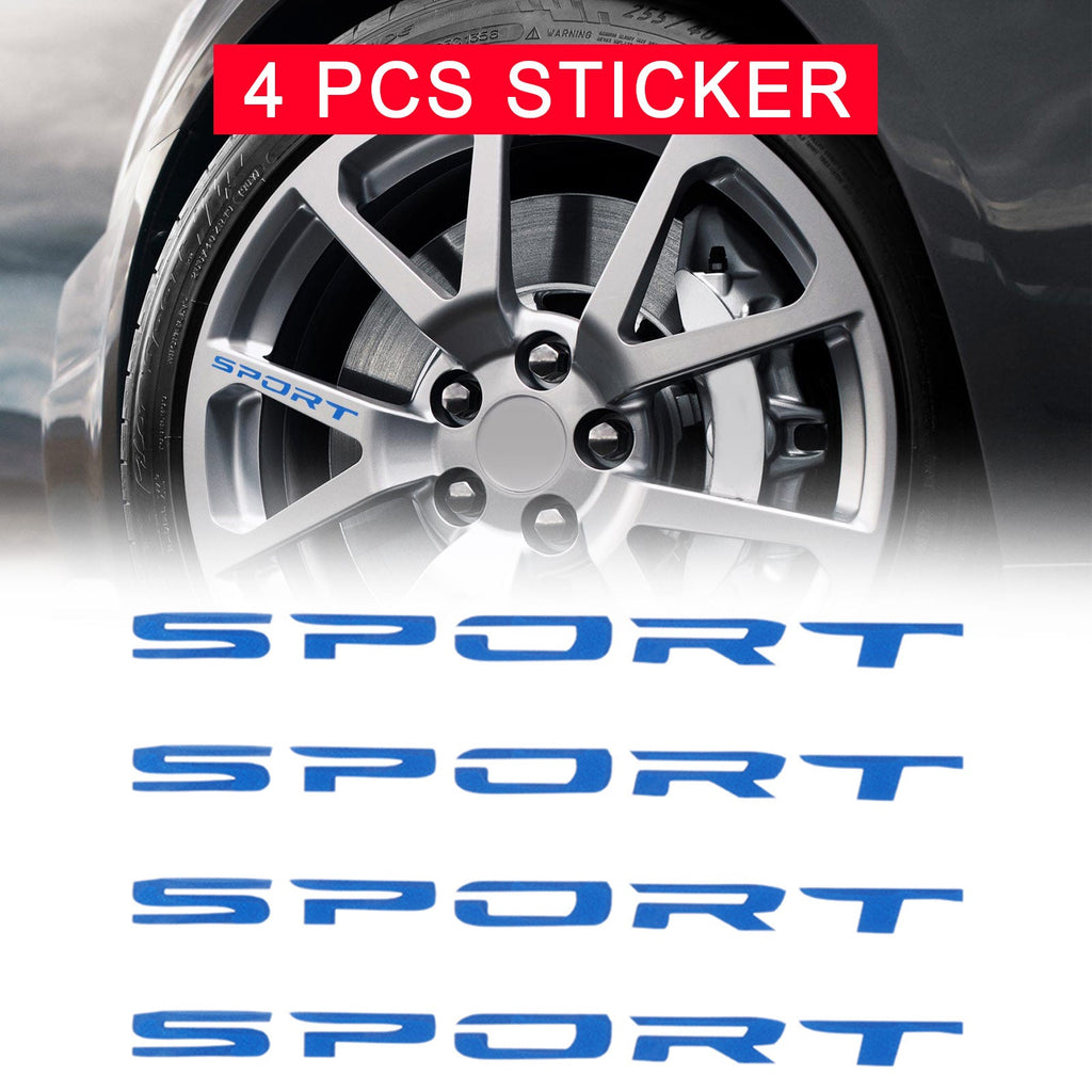 Car Rim Sticker 4x SPORT Style Car Rims Wheel Hub Racing Sticker Graphic Decal Strip B