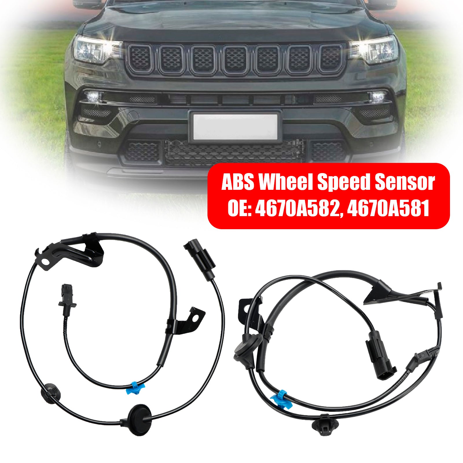 Sensor de velocidad de rueda trasera izquierda y derecha de ABS, 2 uds., para Jeep Compassm Mk49 Patriotm Mk7