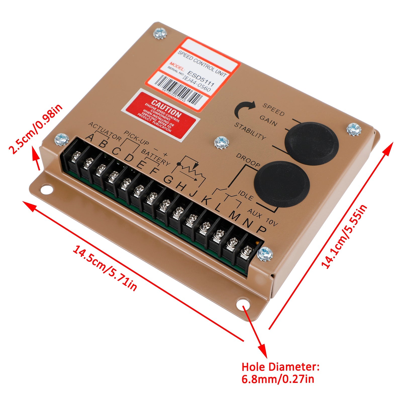 Gobernador electrónico del controlador de velocidad del motor ESD5111 para piezas de grupo electrógeno del generador