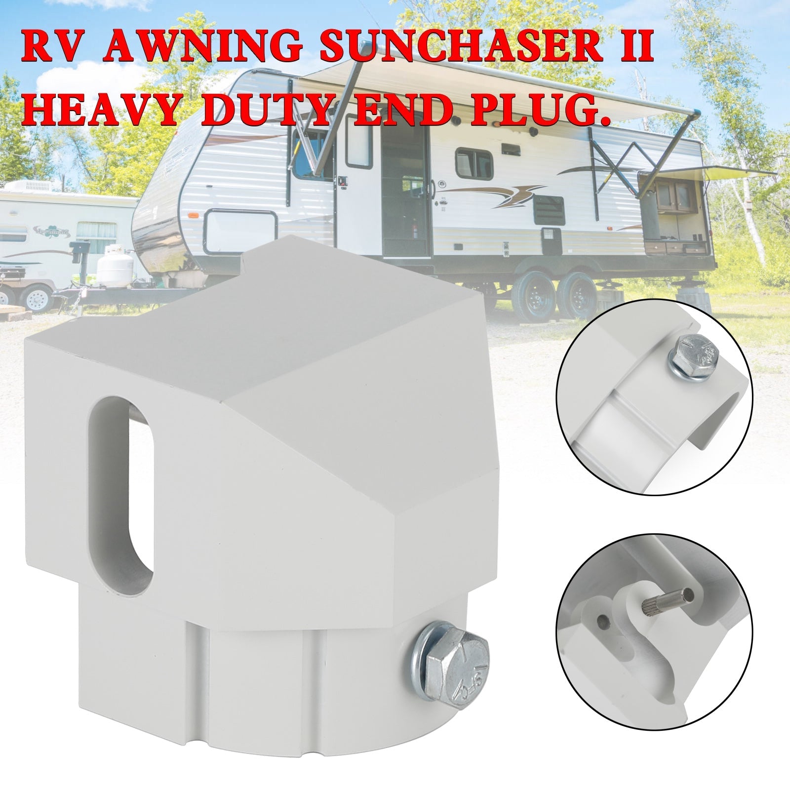 Alminum Replacement Part End Plug Solid For Dometic SUNCHASER II Awning