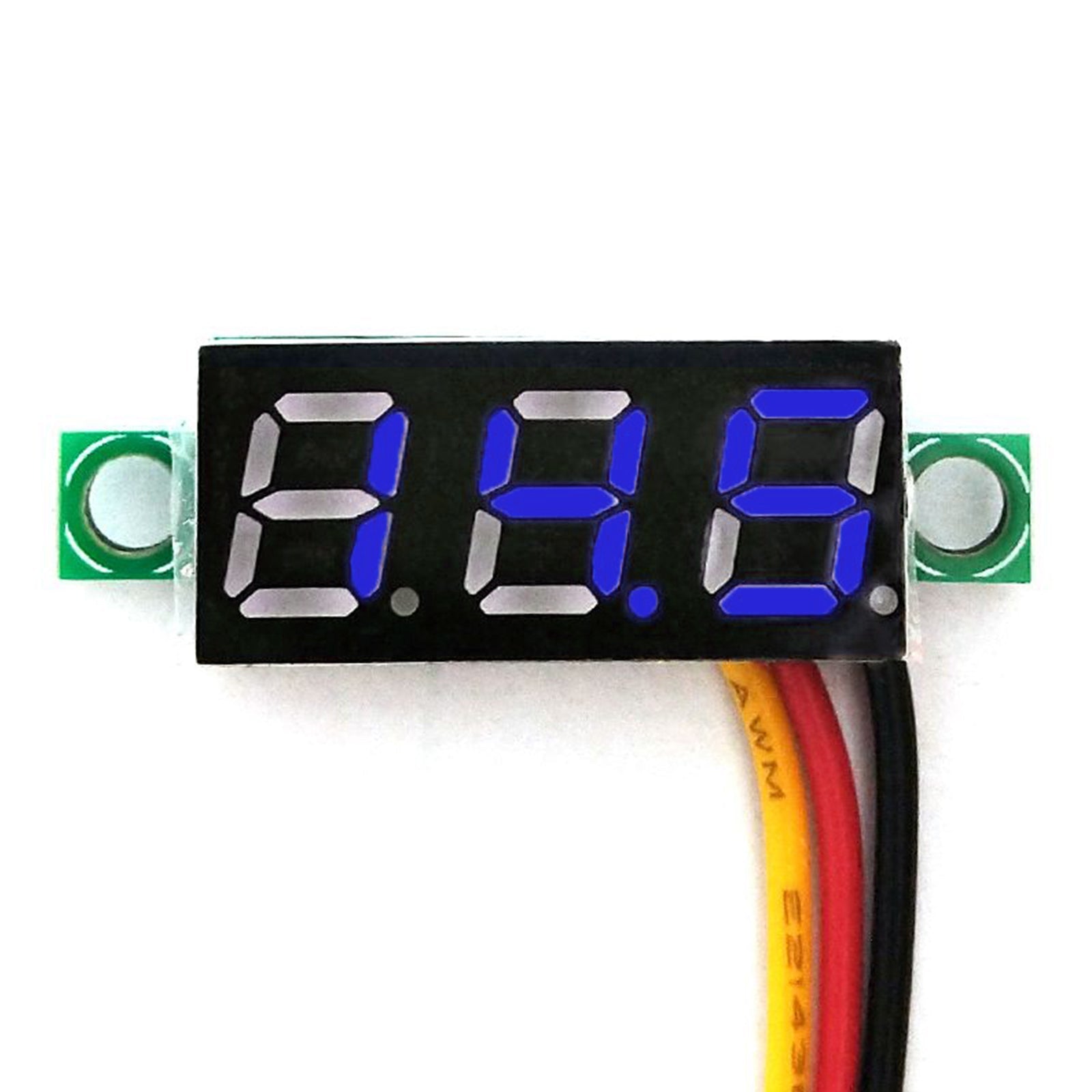 5x Mini DC 0-30V Blue LED 3-Digital Display Voltage Voltmeter Panel Calibratable