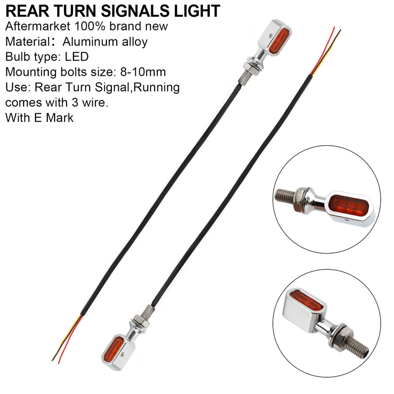 LED Rear Mini Turn Signal Indicator For Sportster Touring Dyna Softail Generic