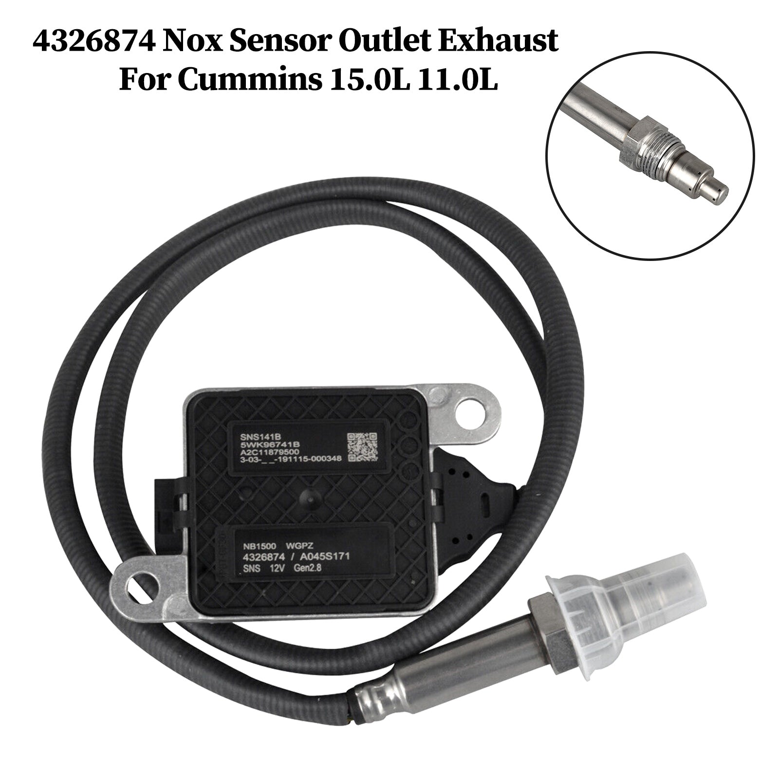 Cummins 15.0L 11.0L 4326874 Nitrogen Oxygen Nox Sensor Outlet Exhaust