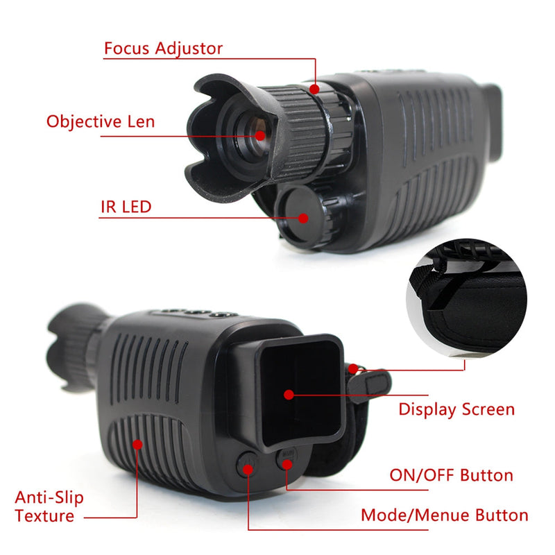 Dispositivo de visión nocturna infrarroja HD Cámara monocular Telescopio con zoom digital 5x