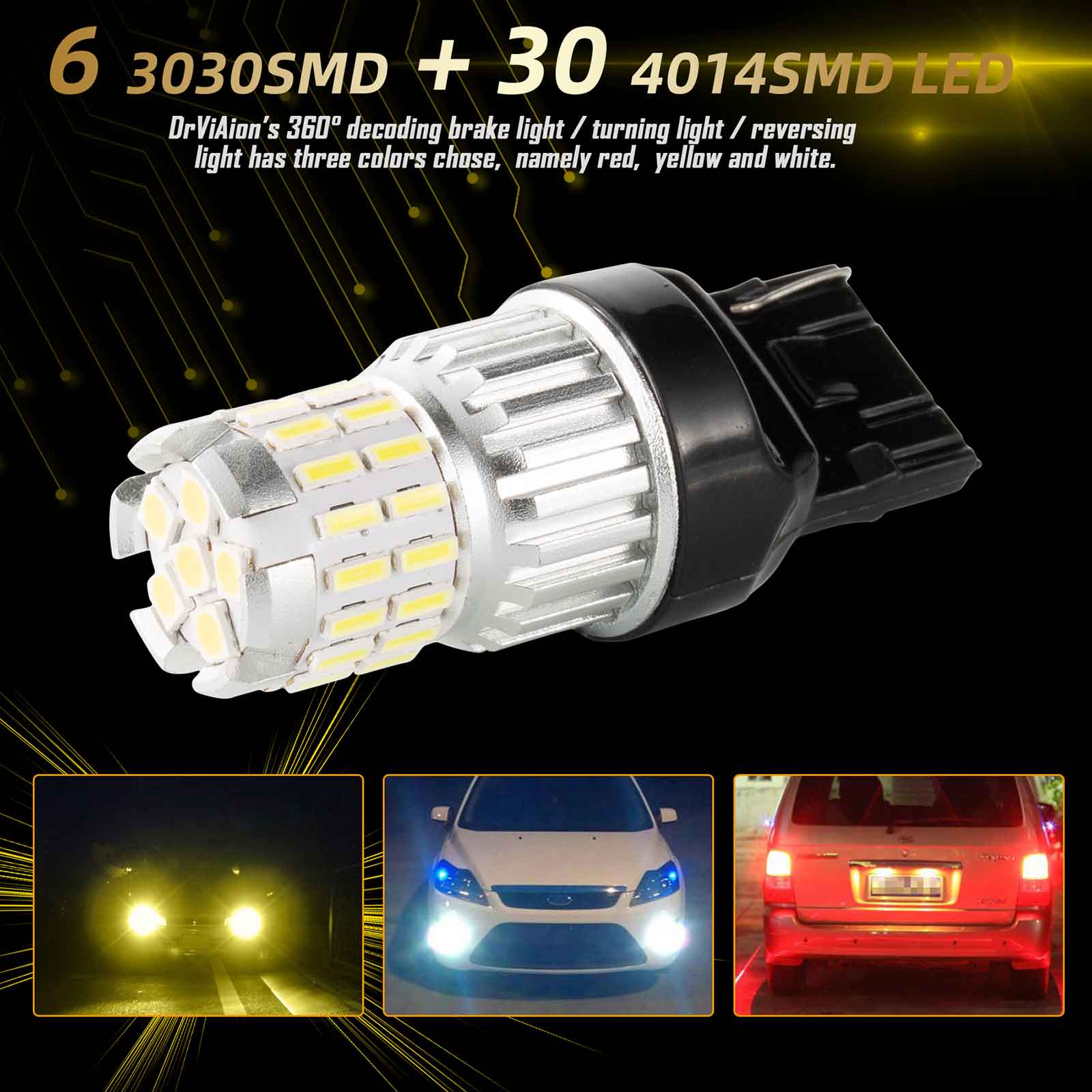 2x 1200LM Canbus LED Bulb LED Daytime Running Light Lamp White Generic