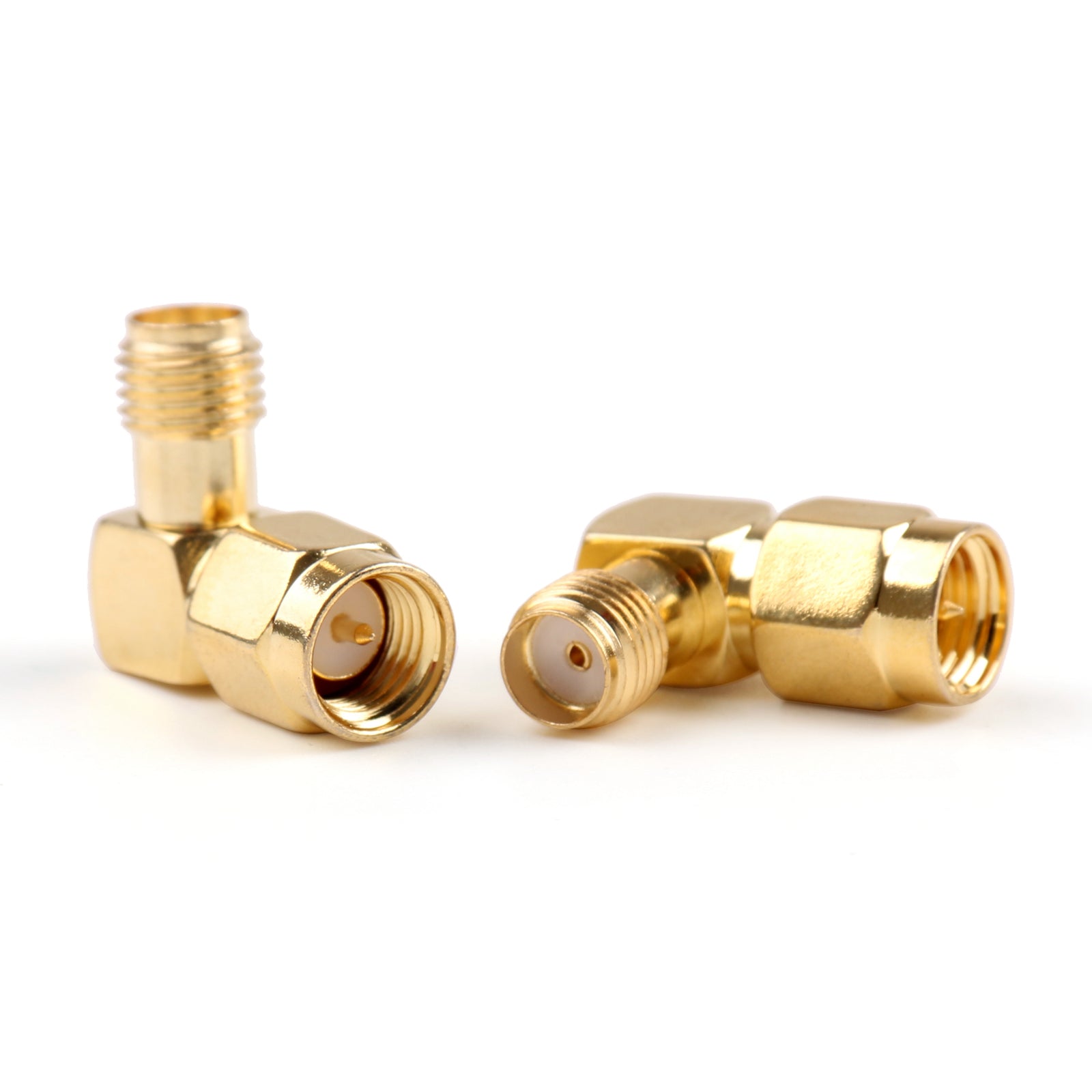 2Pcs SMA Female Jack To SMA Male Plug Right Angle 90 Degree RF Connector Adapter