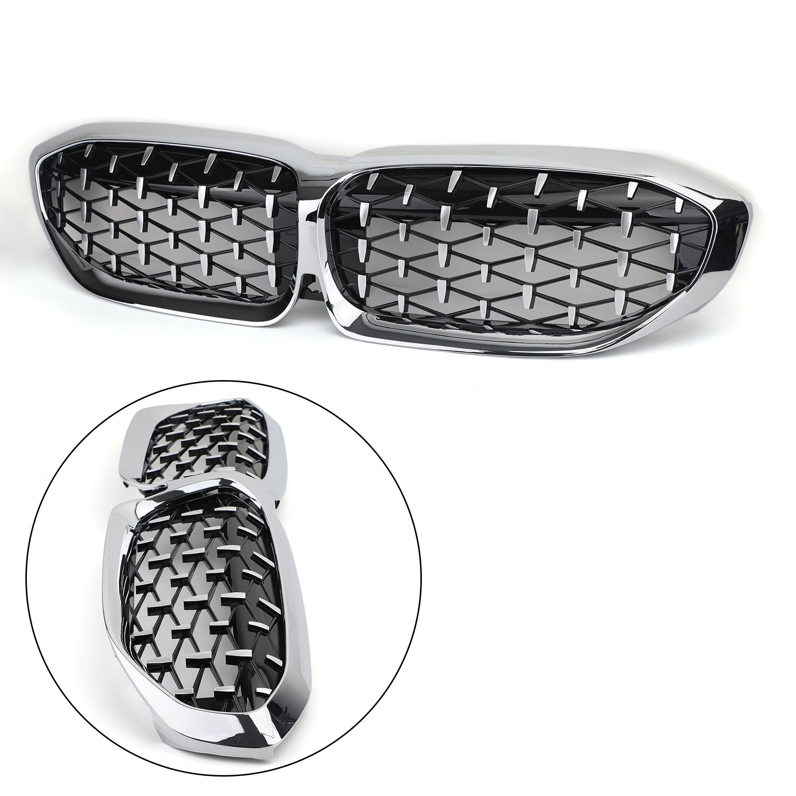 Diamond Style Grill For BMW New 3 Series G20 Racing Chrome Front Kidney Grille Generic