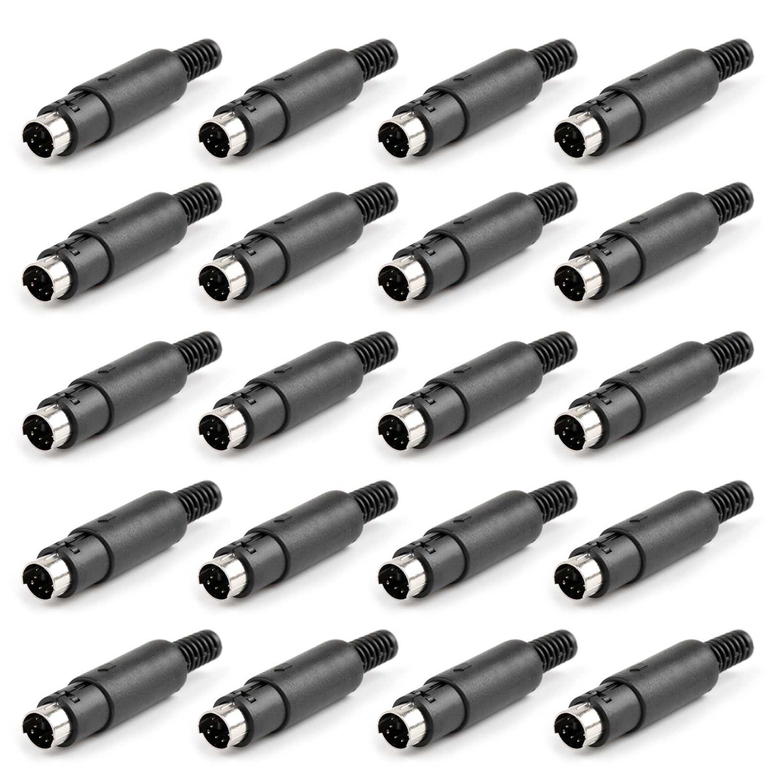 20Pcs 6Pin Mini-DIN Male Plug Socket Connector Plastic Handle Adapter For Audio