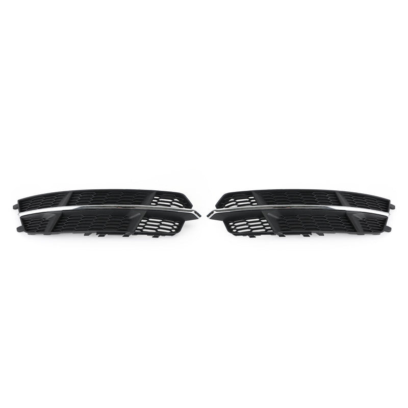Rejilla inferior para parachoques delantero, compatible con Audi A6 C7 S-Line 2016-2018, color negro cromado genérico