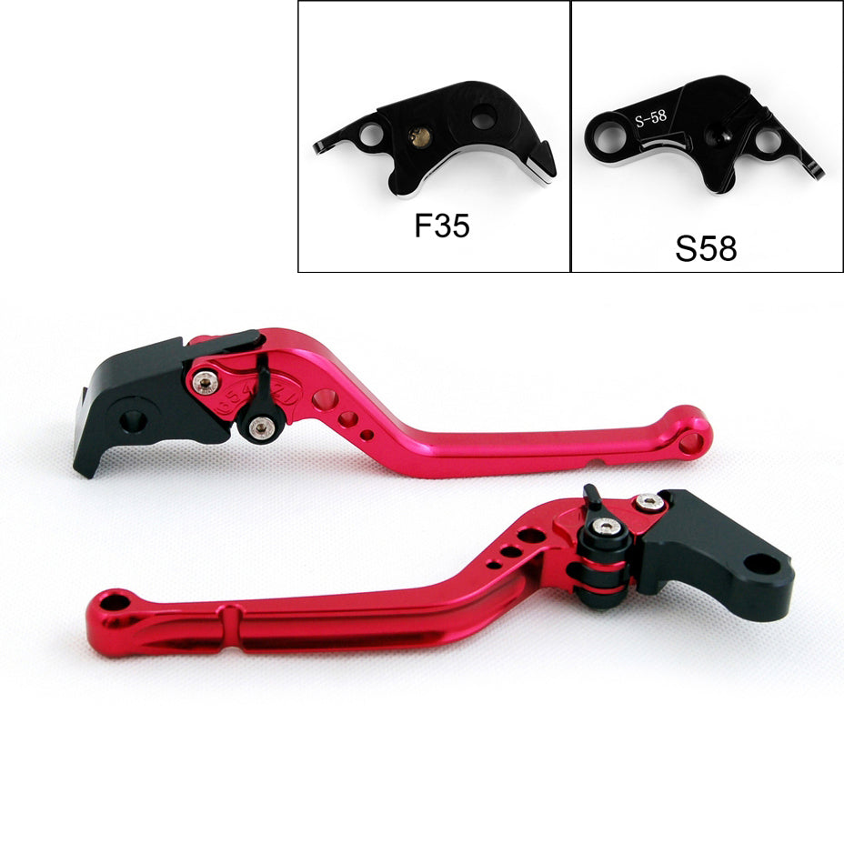 Long Brake Clutch Levers For Suzuki GSXR1000 09-14 GSXR600 GSXR750 11-14 Black Generic