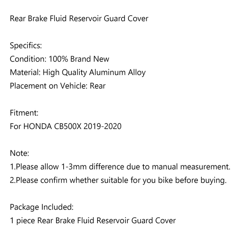 Rear Brake Fluid Reservoir Guard For HONDA CB500X 2019-2020 Generic