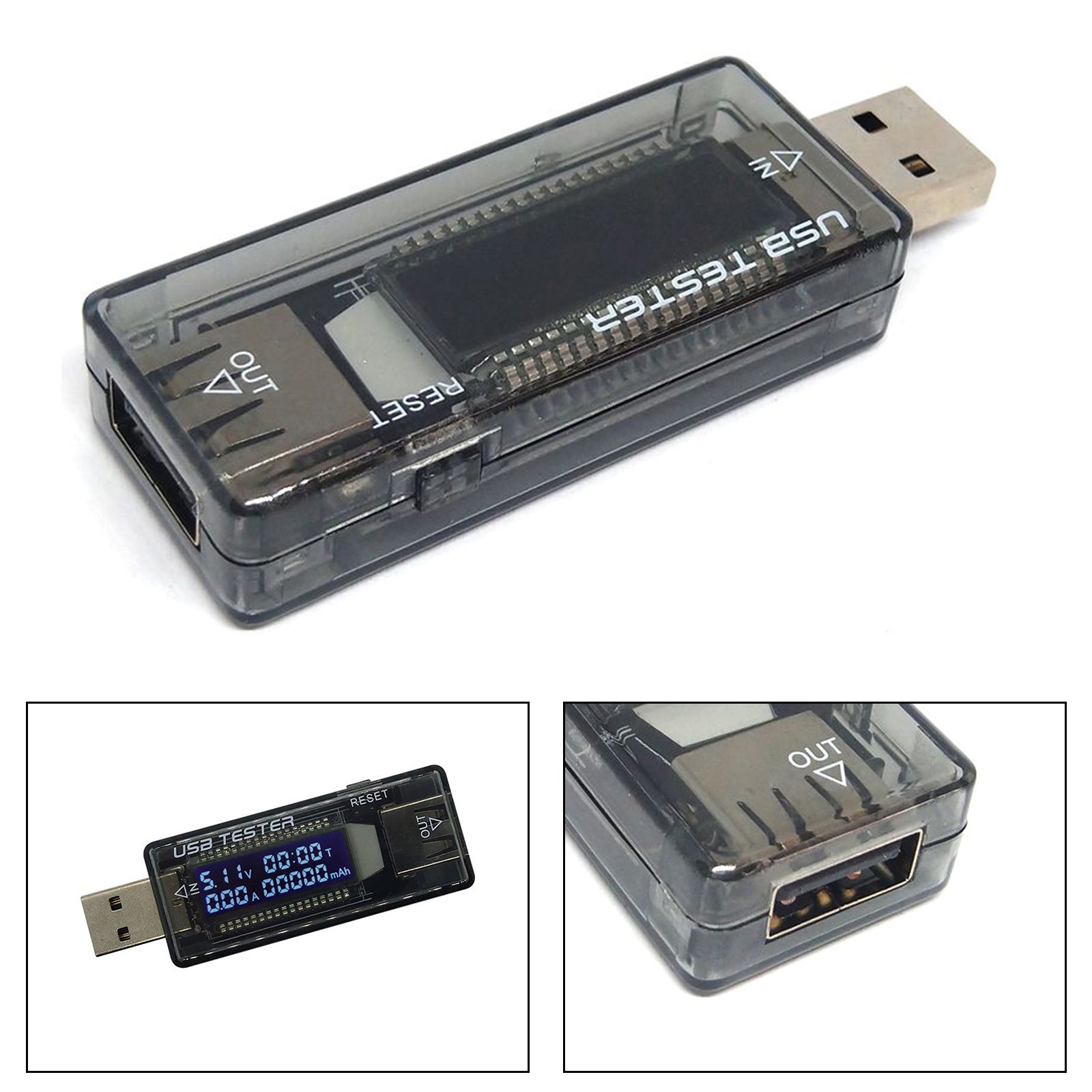 USB Power Tester Voltage Current Capacity Meter 4-20V 3A Test Chargers & Cables