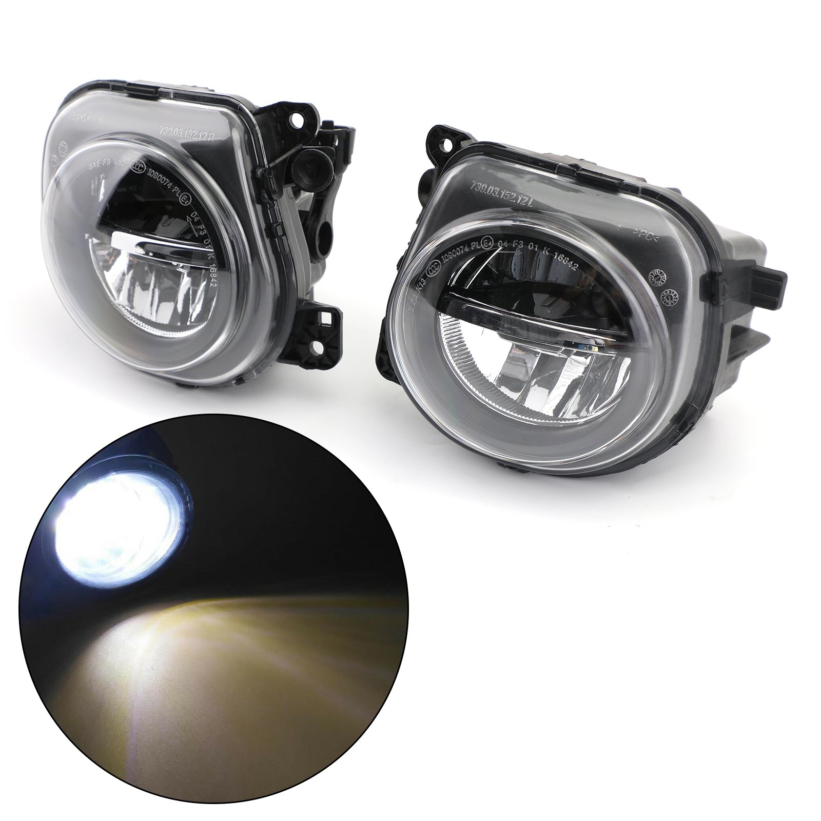 Pair LH+RH Front LED Fog Lights Lamps Foglights For BMW 5 Series F10 F07 LCI CT Generic