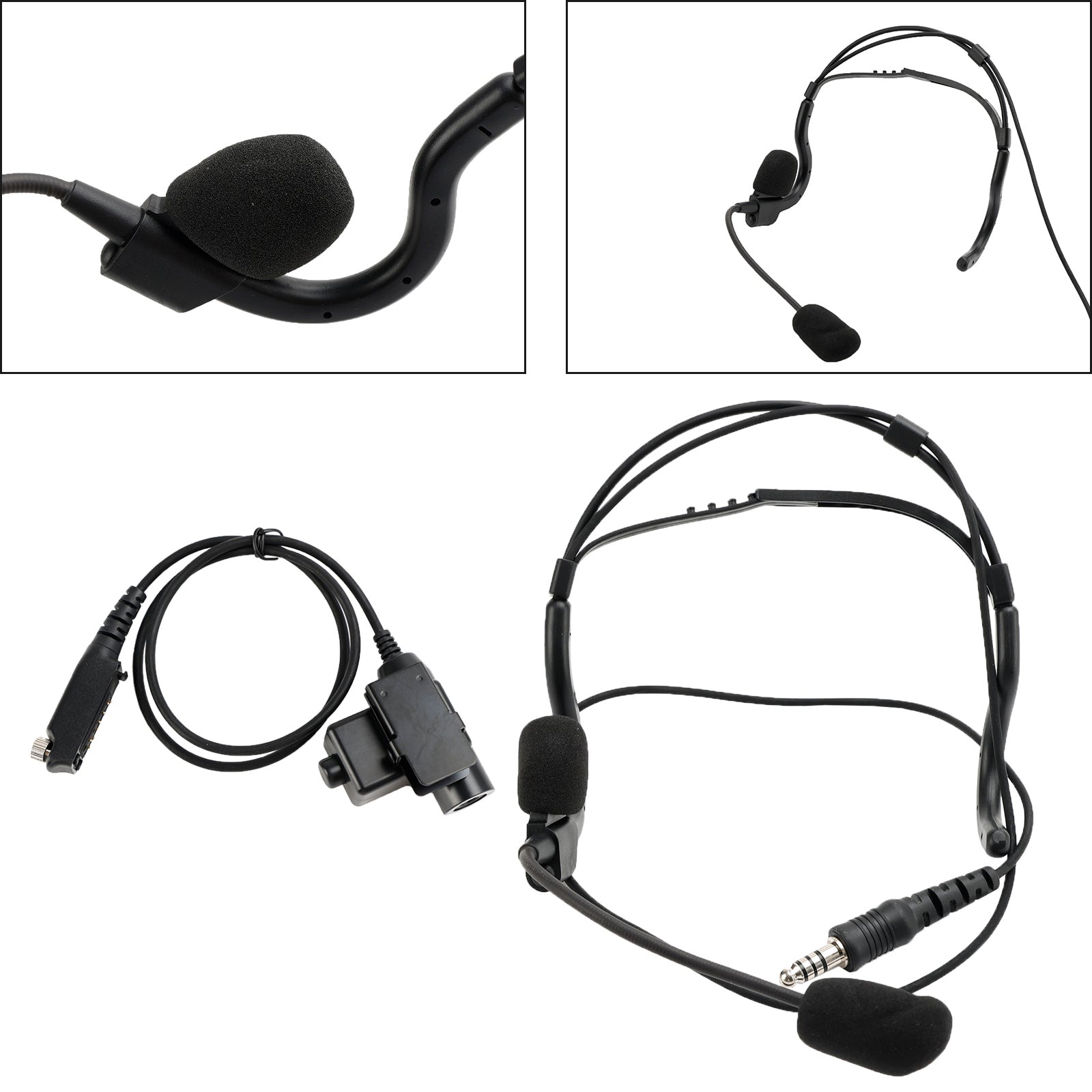 Auriculares tácticos con enchufe grande y montaje trasero 7,1-C8 para Sepura STP8000 STP8030 STP8035