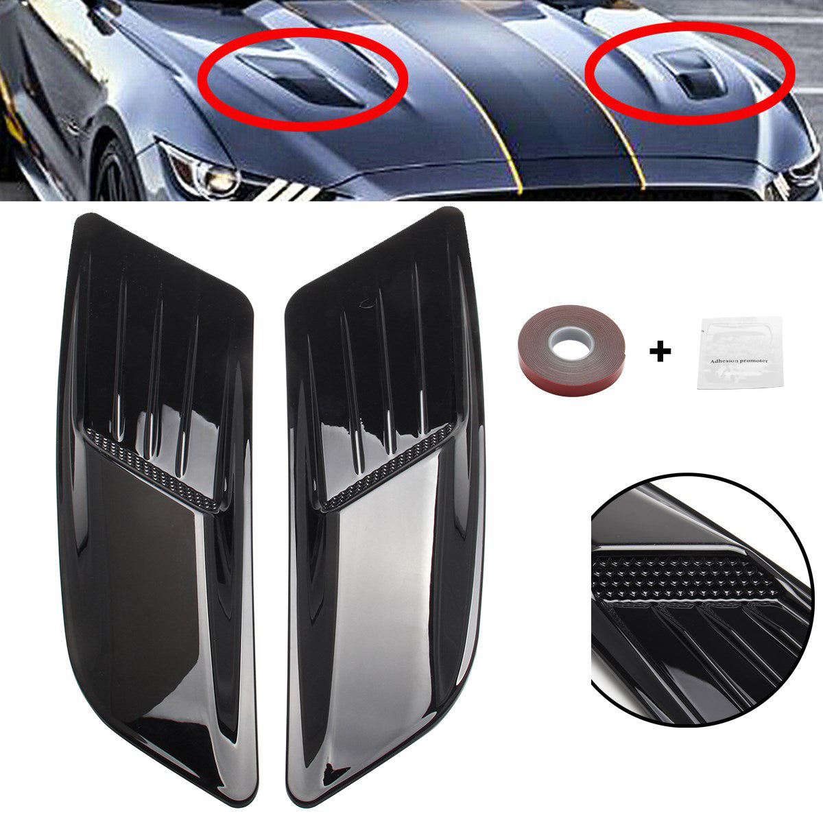 Front Hood Air Vent Molding Cover Trim For Ford Mustang 2015-2017 Generic