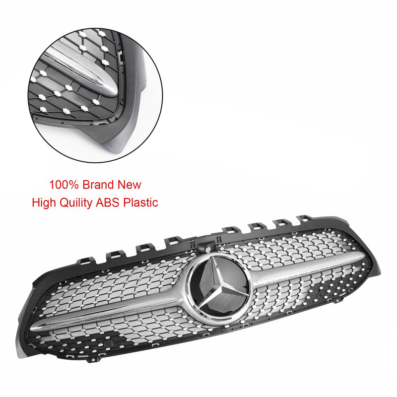Benz Clase A W177 2019-2023 Rejilla de parachoques delantero de diamante negro/cromo