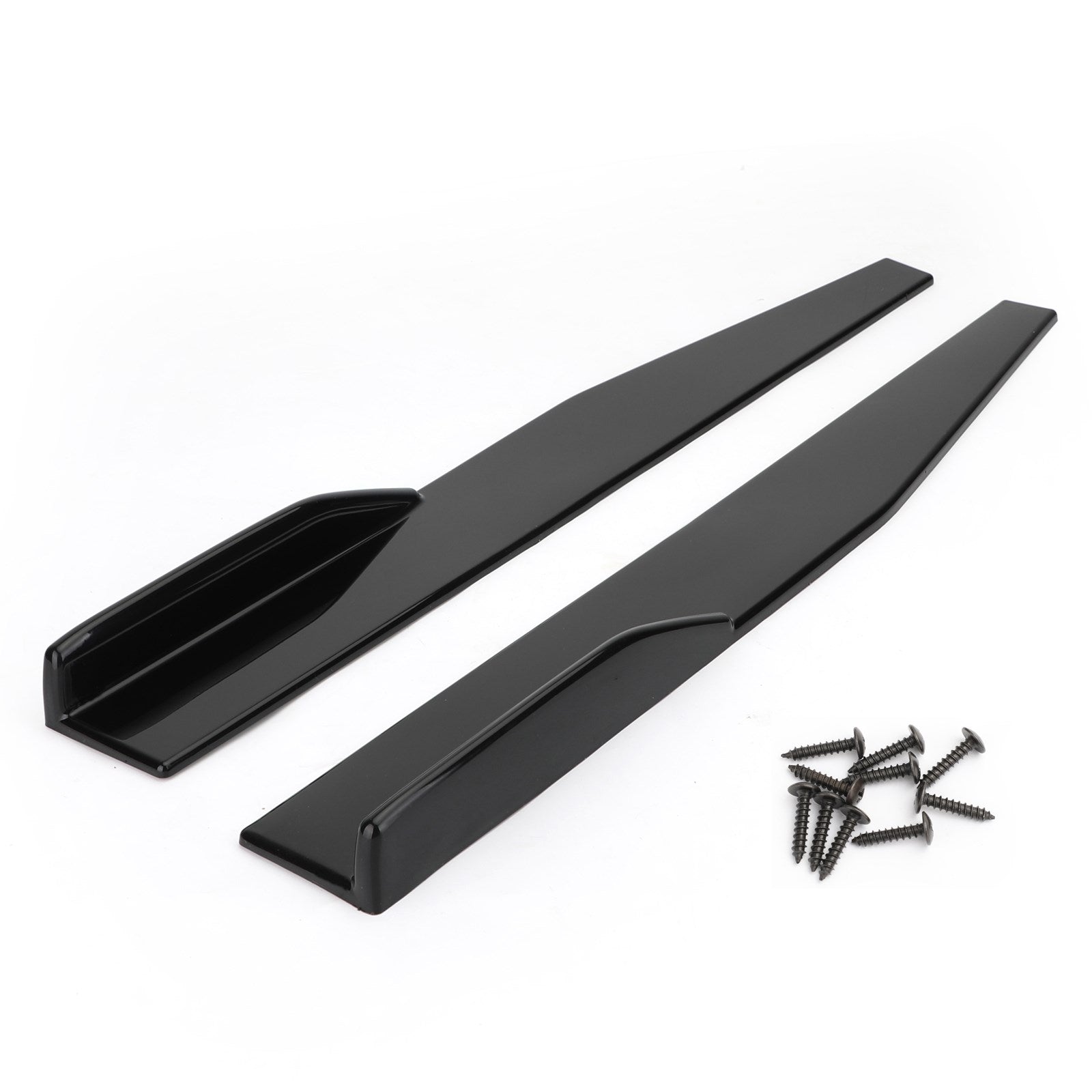 Pair 86cm Car Gloss Black Side Skirts Rocker Splitters Diffuser Winglet Wings Generic