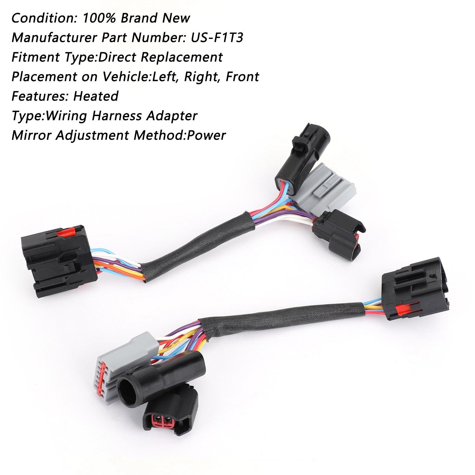 2X Wiring Harness Adaptertow Mirrors Adapter For Ford F250-F550 99-07 Generic CA Market