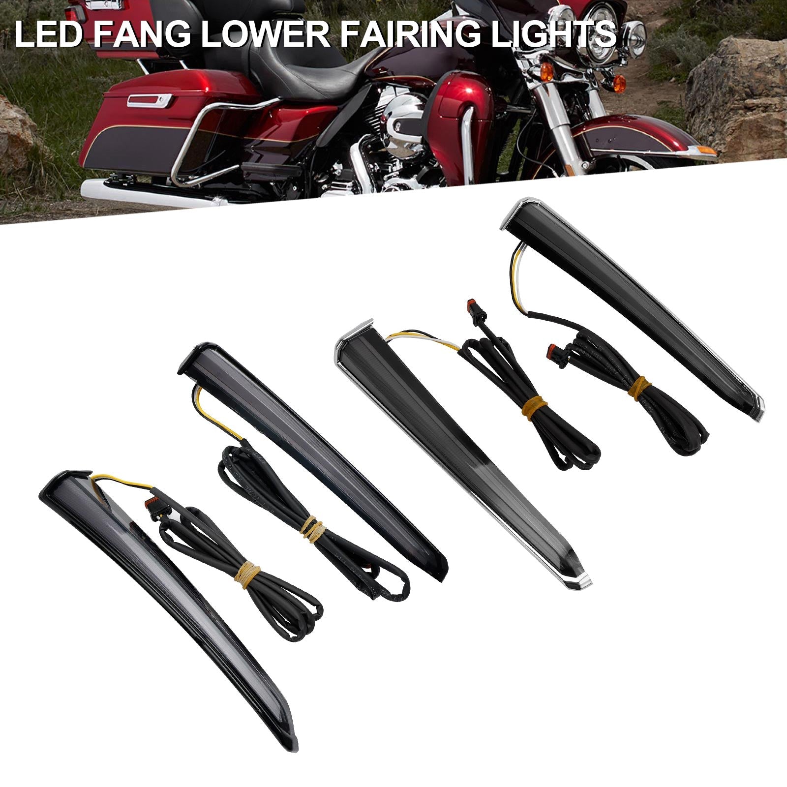 45801 LED Fang Lower Fairing Lights for Touring Road Glide 2014-2023