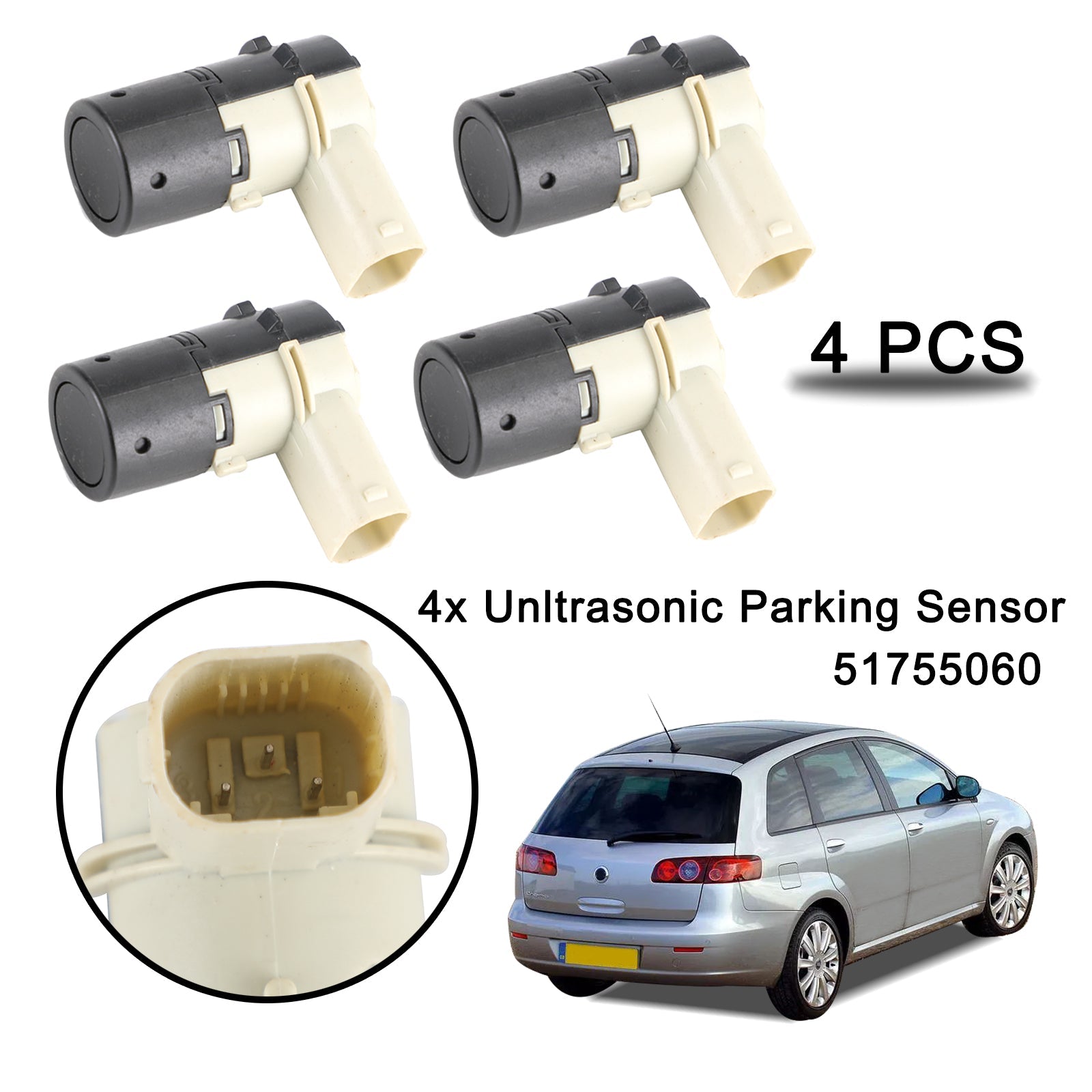 Sensor de aparcamiento ultrasónico 4x PDC para Alfa Romeo 147 156 159 166 Brera Spider genérico