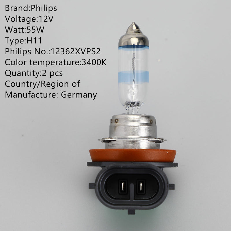 H11 Para Philips X-tremeVision Pro150 +150 % más brillo 12V55W 12362XVPS2 Genérico