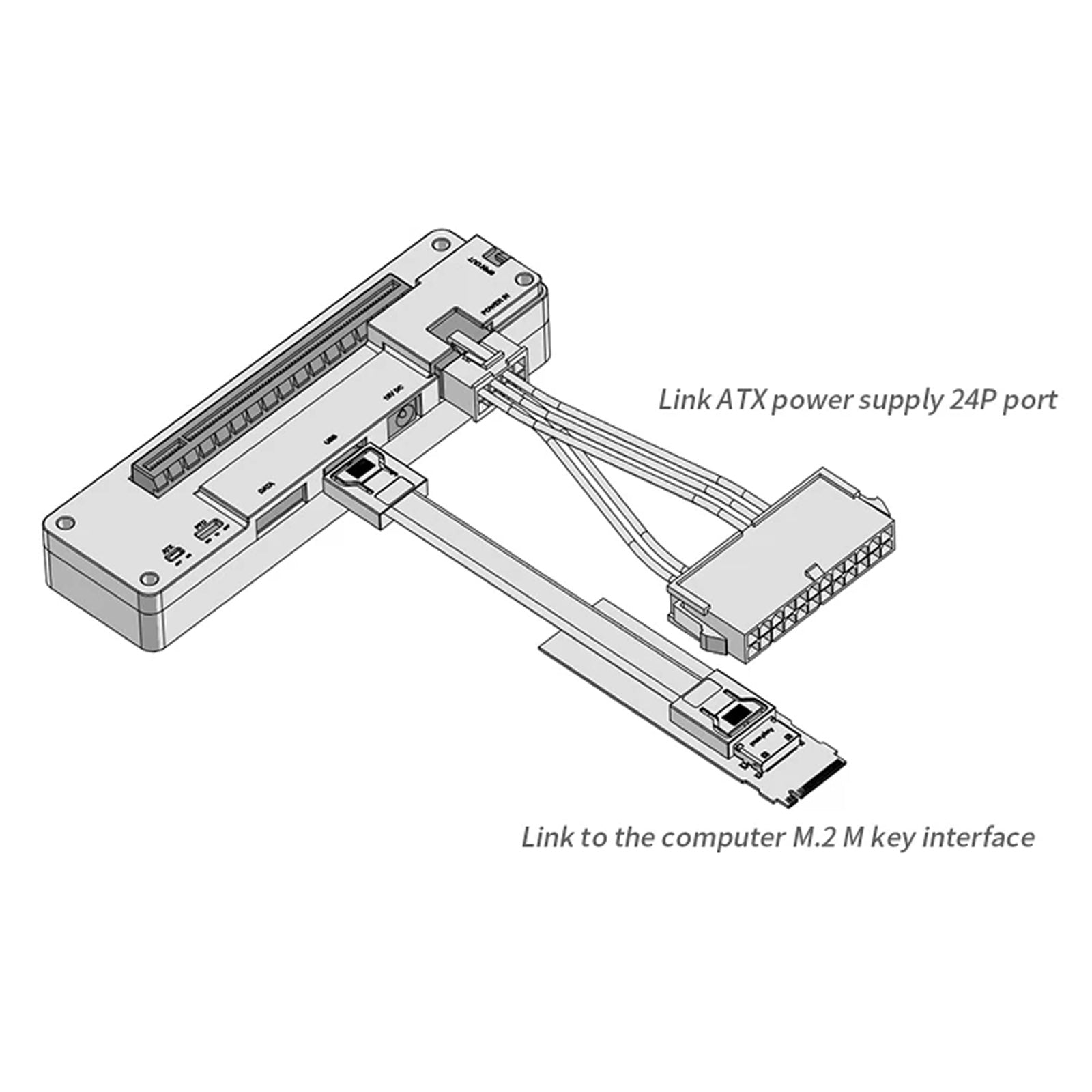 PCI-E X4 M.2 to OCULINK Adapter Board External Video Card Laptop Docking Station