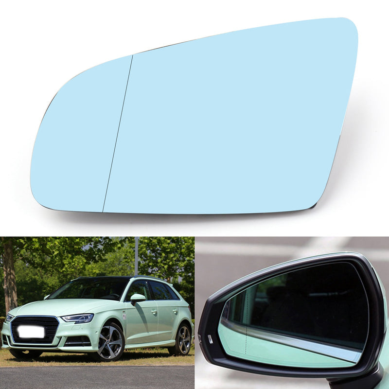 Left Driver Side Rearview Mirror Glass Blue For Audi A4 B6 B7 A6 C6 2005-2008 Generic CA Market