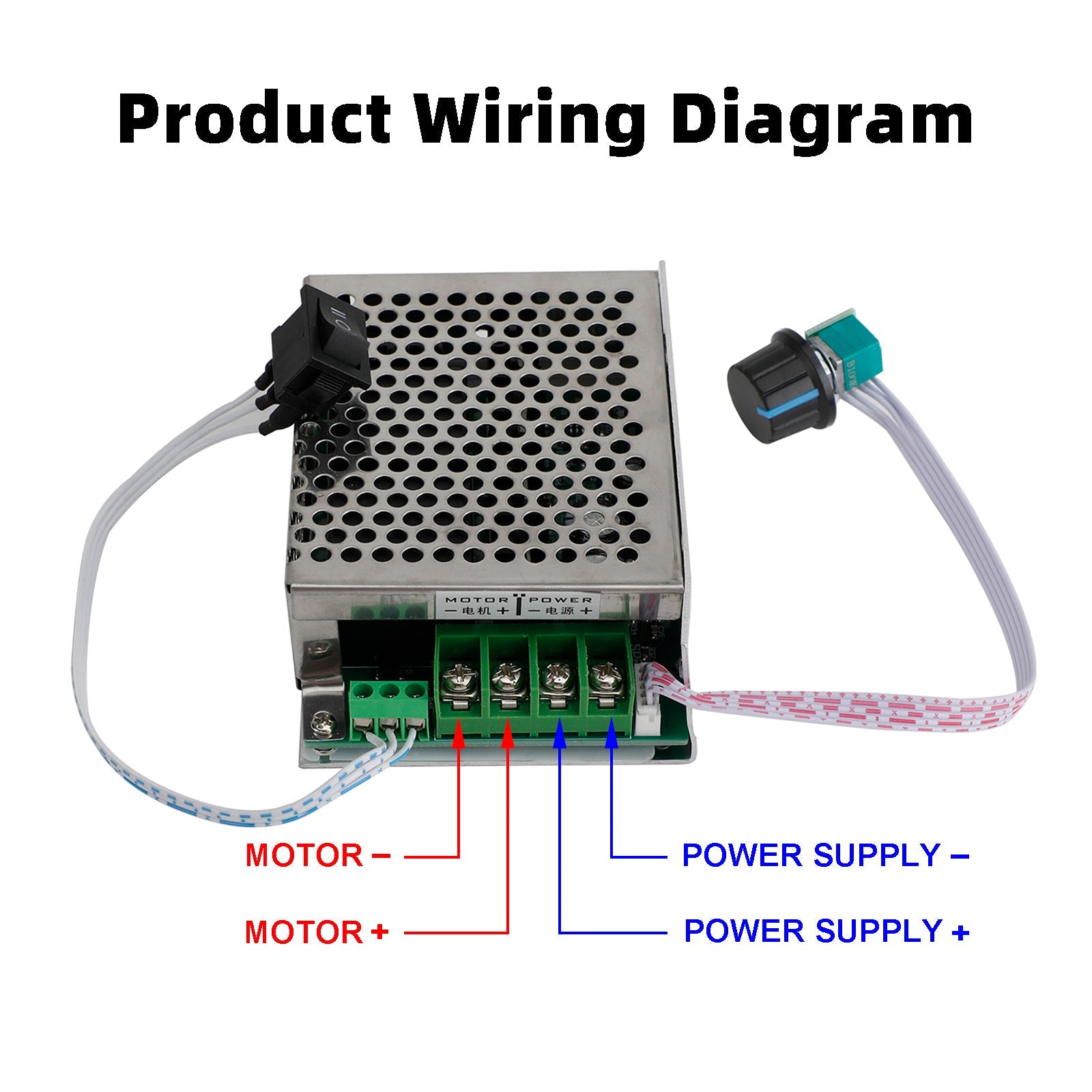 DC 12V 24V 36V 48V 40A PWM DC Motor Speed Controller CW CCW Reversible Switch