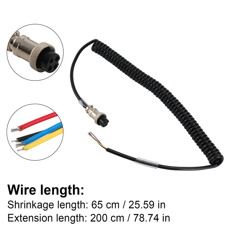 Cable de repuesto en espiral para micrófono de 4 pines para Walkie Talkie de coche Pr550Pr3100