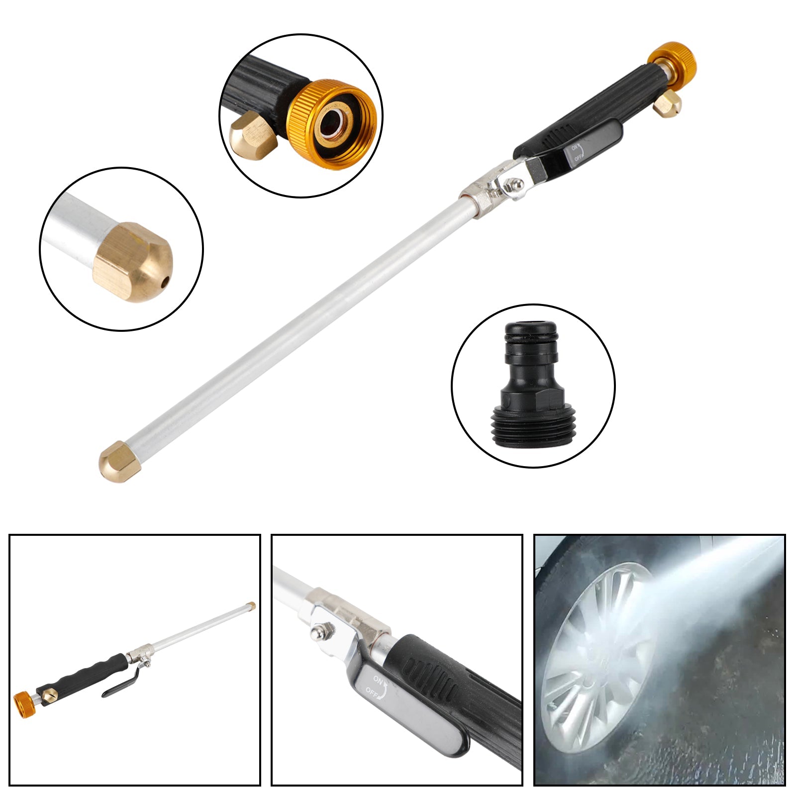 High Pressure Power Washer Water Spray Gun Nozzle Wand Attachment Garden Hose