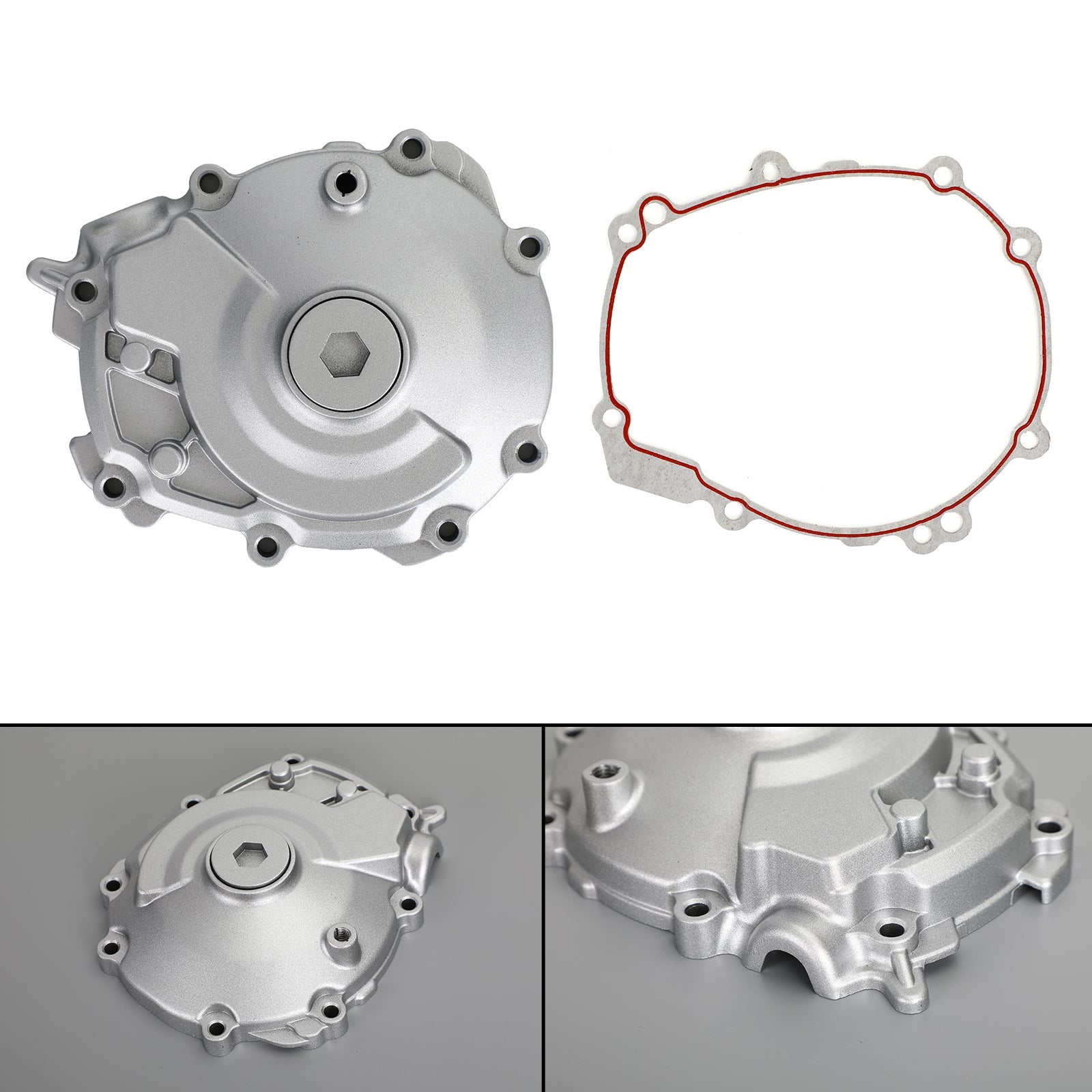 Silver Left Engine Stator Crankcase Crank Case Cover Fit For YAMAHA YZF R1 15-19 Generic