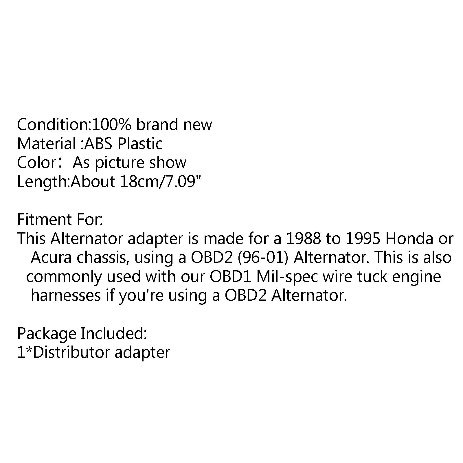 Obd0 y Obd1 Chasis a Obd2 Adaptador de alternador Jumper Eg Dc Se adapta a Honda Civic Generic