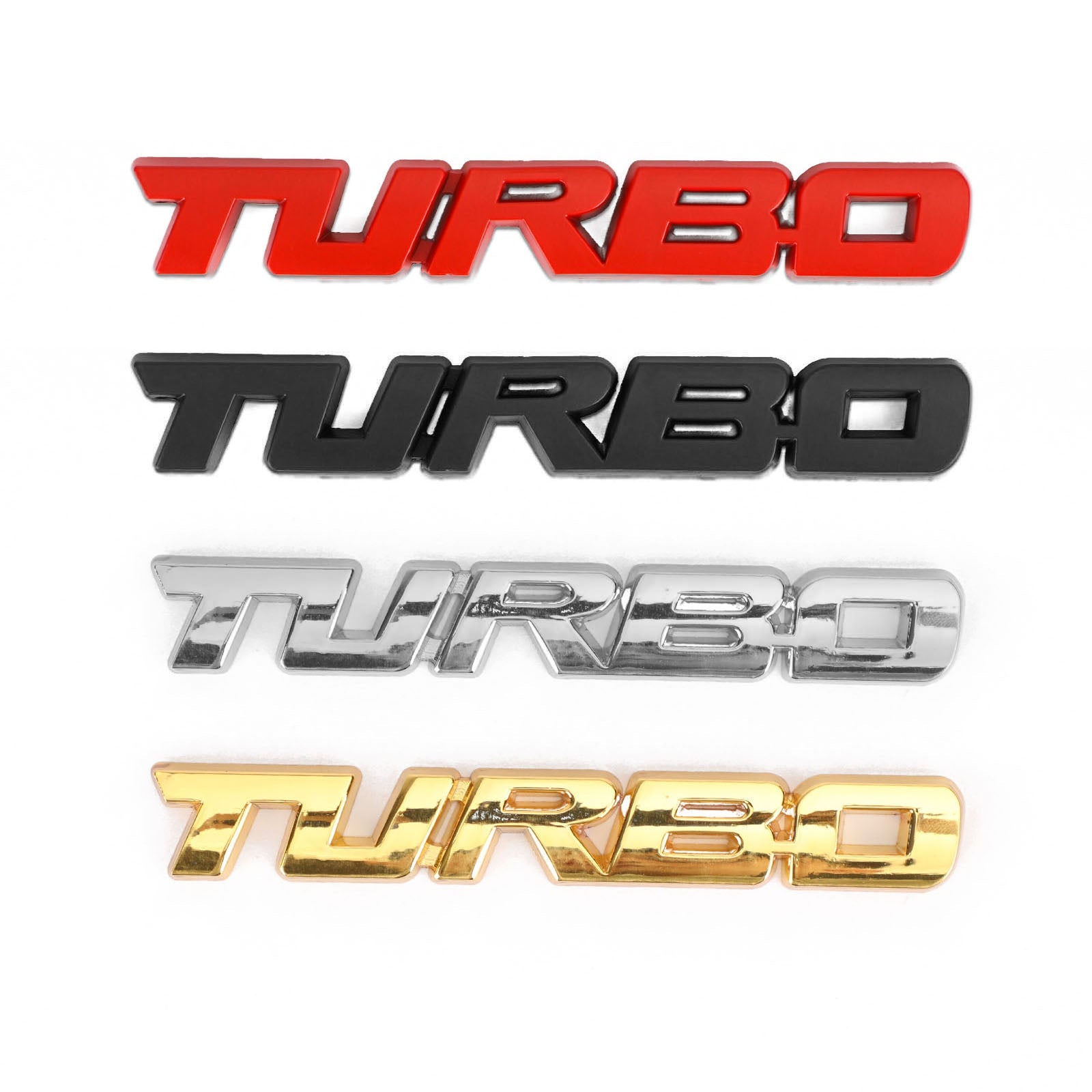 Metal 3D Turbo Logo Car Emblem Badge Sticker Trunk Bumper Decal Silver Generic