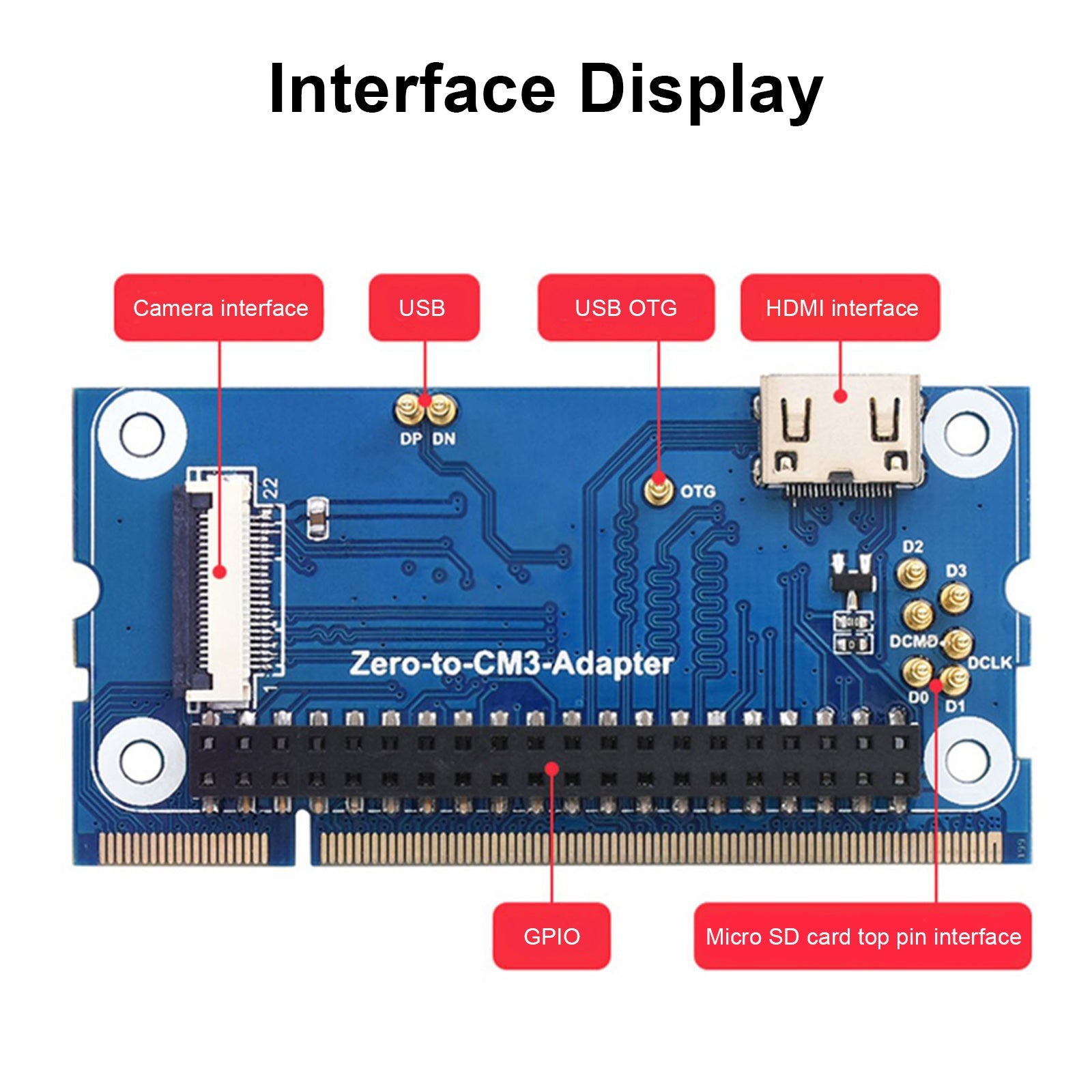 2W to CM3 Expansion Board Raspberry Pi CM3 Core Board Alternative Adapter Board