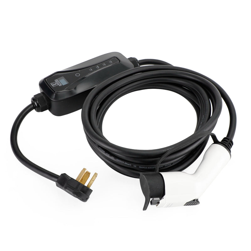 Cable de carga EV con enchufe estadounidense, 32A, 240V, J1772, cargador de coche eléctrico con enchufe estadounidense, 25 pies