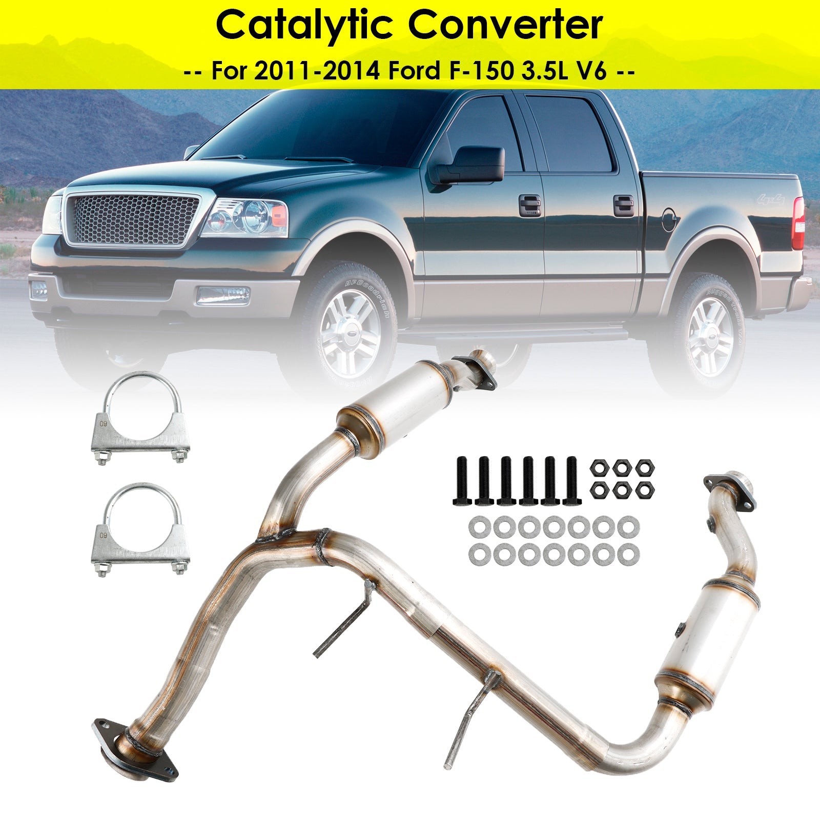 Driver and Passenger Side Catalytic Converter For Ford F-150 3.5L V6 2011-2014