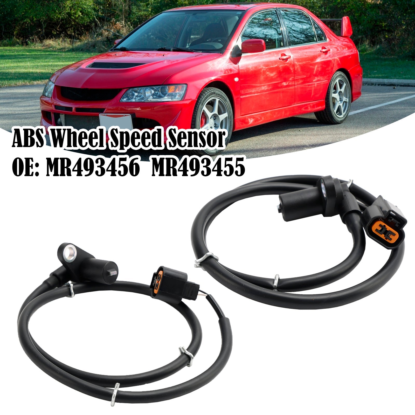 2Pcs Rear Left & Right ABS Wheel Speed Sensor For Mitsubishi Lancer Evo 2.0 16V