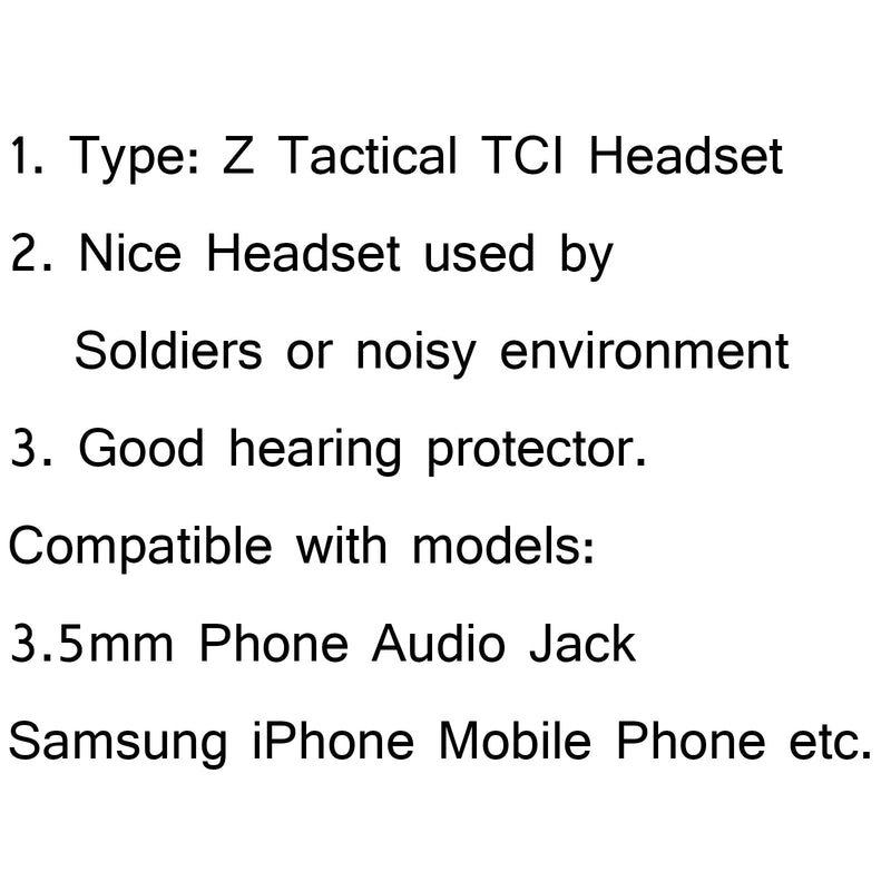 3.5mm Z Tactical TCI Headset Earphone PTT For Samsung iPhone Mobile Phone