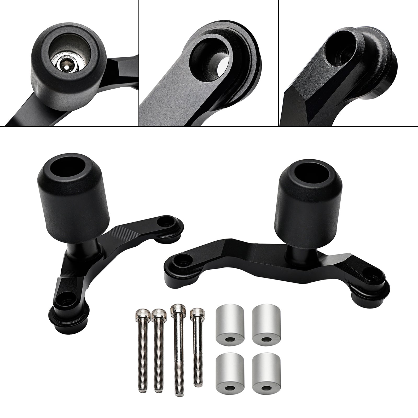 Kawasaki Zh2 2020-2023 Cnc Anti-Crash Frame Sliders Protector Black Fedex Express