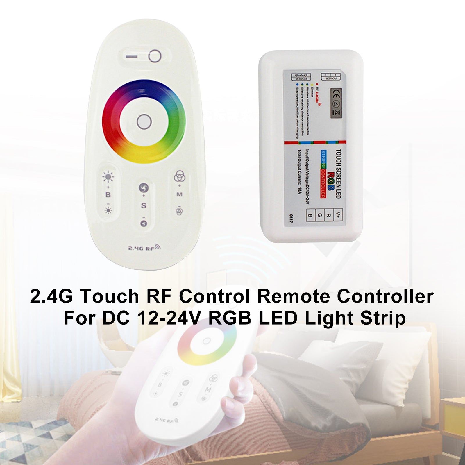 2.4G Touch RF Control Remote Controller For DC 12-24V RGB LED Light Strip