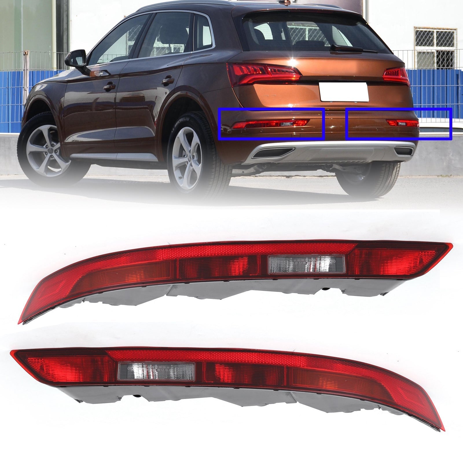 Bumper Lower Tail Light Brake Stop Lamp For Audi Q5 2018-2021 EU Version Generic